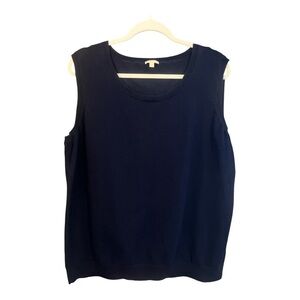 Talbots Navy Blue Cotton Nautical Preppy Old Money Academia Sweater Vest Size 3X